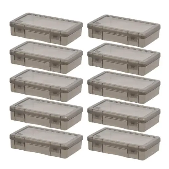 IRIS® Small Translucent Gray Snap-Tight Lid Supply Organizers, 10ct. {1}