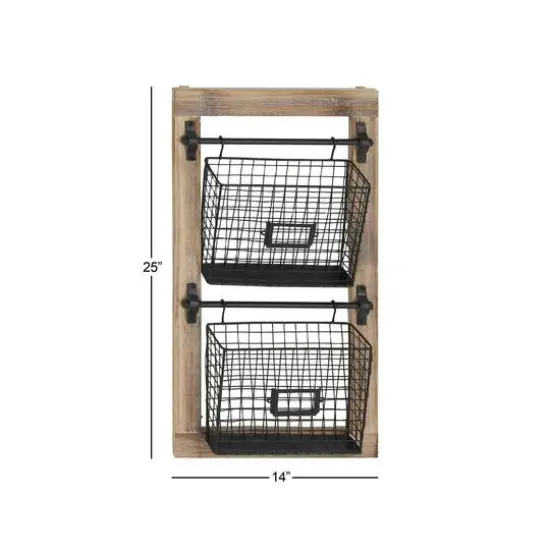 25" Black Metal Farmhouse Magazine Rack Holder {7}