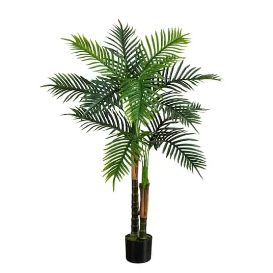4ft. UV Resistant Artificial Double Robellini Palm Tree (Indoor/Outdoor) {1}