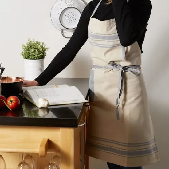 DII&reg; Nautical Blue French Stripe Chef Apron {9}