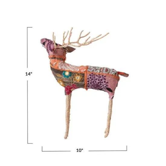 Hello Honey&reg; 14" Multicolor Embroidered Reindeer D&eacute;cor {5}