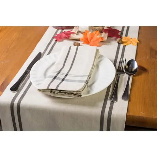 DII&reg; French Stripe Cloth Dinner Napkins, 6ct. Black/Cream {4}