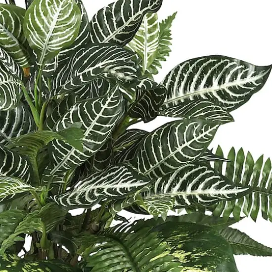 2ft. Mixed Greens Zebra in Wicker Silk Planter {4}