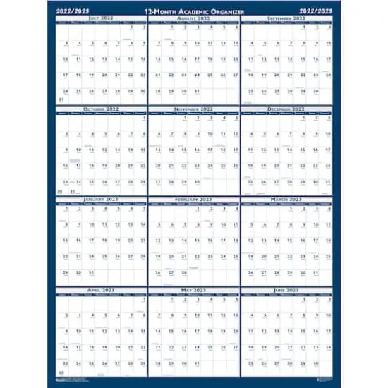 18" x 24" Laminated Reversible Academic Wall Calendar  {3}
