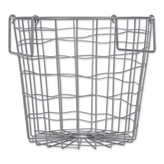 DII&reg; Small Cool Gray Round Metal Basket {6}