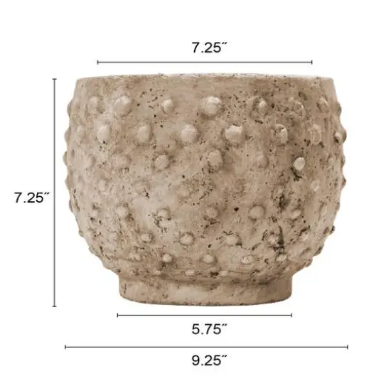 Hello Honey&reg; 7'' Distressed Finish Sandstone Hobnail Planter {10}