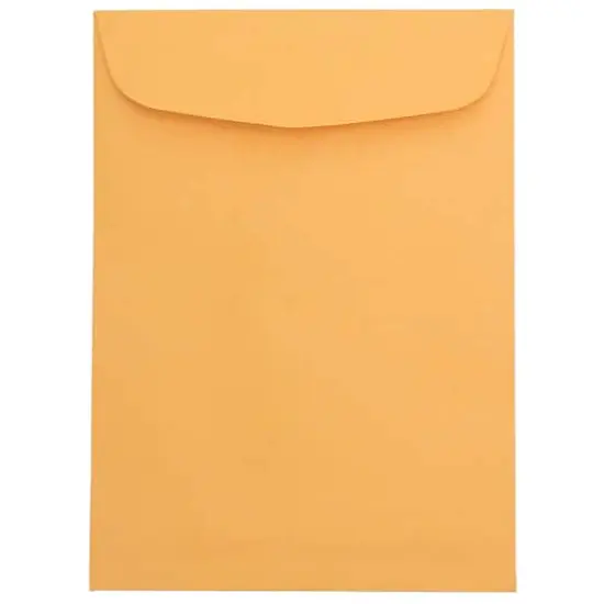 JAM Paper 7.5" x 10.5" Brown Kraft Recycled Manila Open End Envelopes, 100ct. {1}