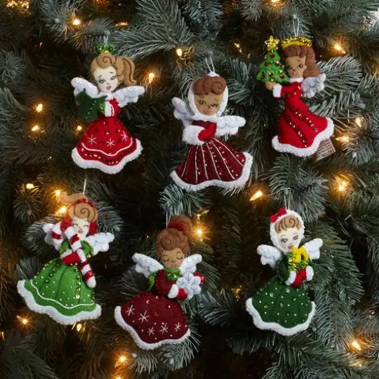 Bucilla&reg; Christmas Angels Felt Ornaments Applique Kit {1}