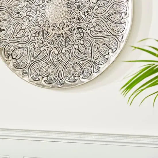 Silver Glam Ornamental Metal Glass Wall D&eacute;cor  {7}