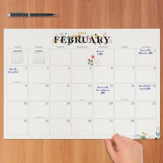 TF Publishing Medium 2025 Floral Monthly Blotter Desk Pad Calendar {5}