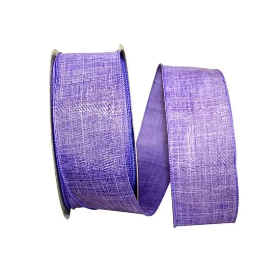 Reliant 2.5" x 50yd. Linen Wired Ribbon Purple {1}