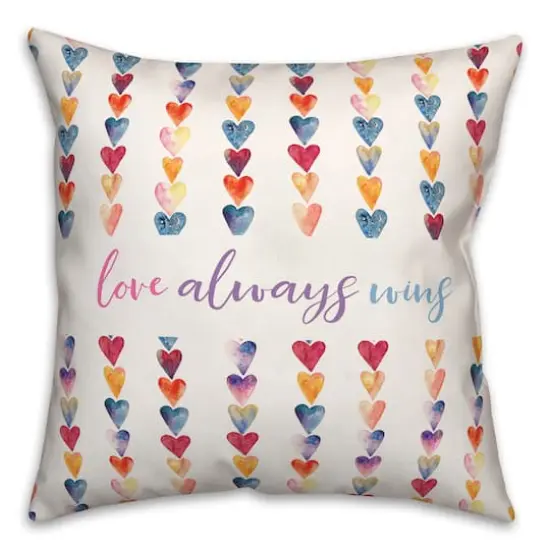Love Always Wins Rainbow Throw Pillow {1}