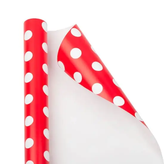 JAM Paper Polka Dot Gift Wrap Red and White {1}