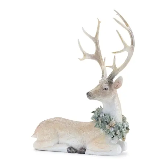 Glittered Deer with Holly Wreath Set {5}