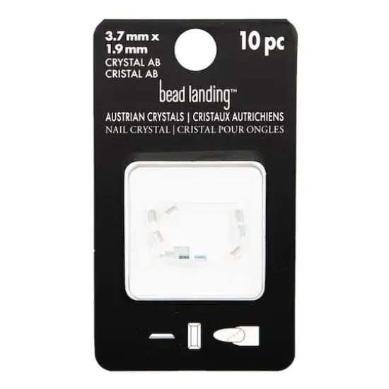 3.7mm Crystal AB Baguette Glue-On Austrian Crystals by Bead Landing&trade;, 10ct. {4}