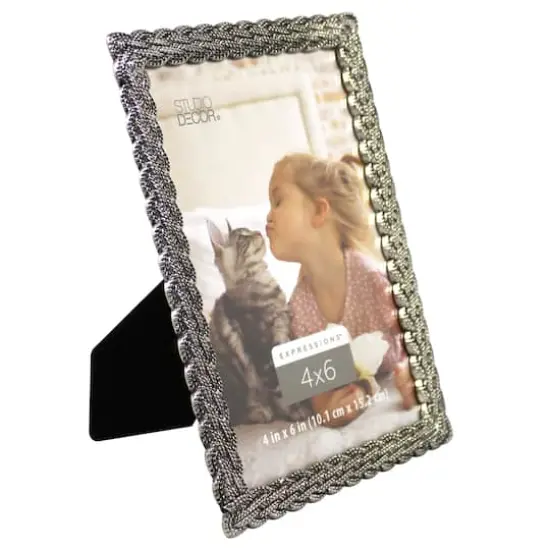 Expressions&trade; 4" x 6" Silver Braid Frame by Studio D&eacute;cor&reg; {4}