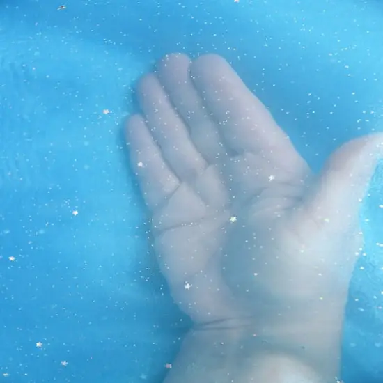 Feldman Light Blue Stars Organza Fabric {4}