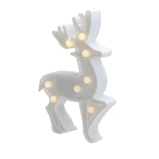9.75" White Reindeer Christmas Marquee Wall Sign {5}