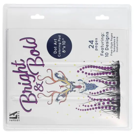 Leisure Arts&reg; Bright & Bold Dot Art Pad & Marker Set {3}