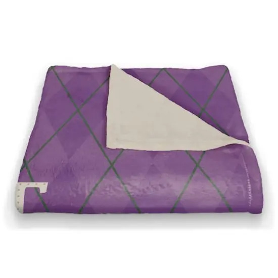 Mardi Gras Shenanigans Argyle Fleece Throw {3}