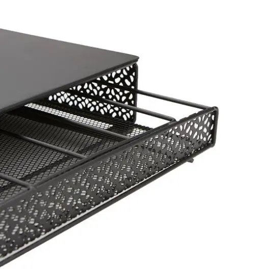 Mind Reader Flower Pattern Black 36 Capacity Single Serve Coffee Pod Metal Mesh Storage Drawer {9}