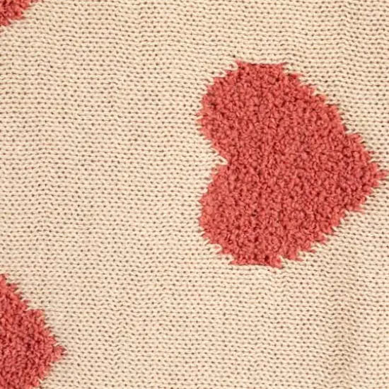 Hello Honey&reg; Pink & White Hearts Cotton Knit Chenille Baby Blanket {9}