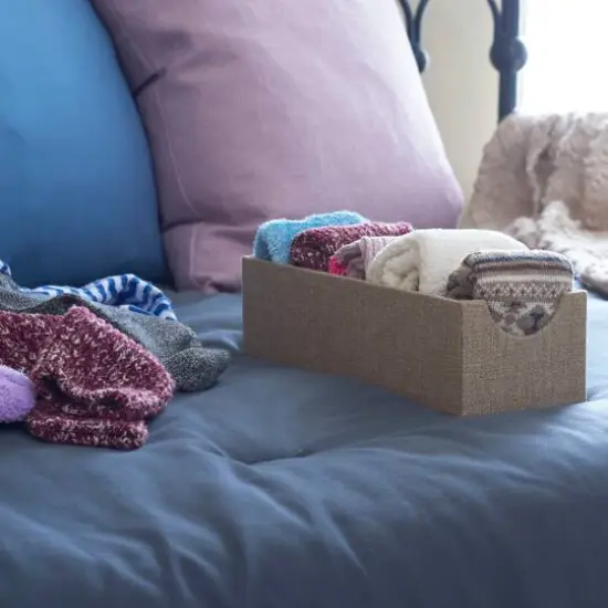 Household Essentials 12" Narrow Accessory Organizer Tray Brown {11}