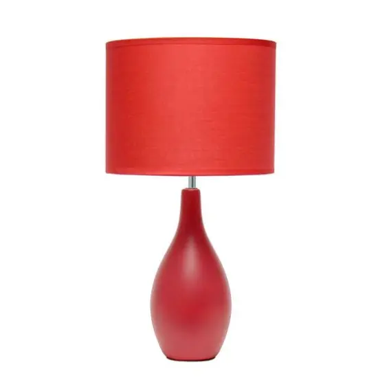 Creekwood Home Essentix 18" Ceramic Dewdrop Table Lamp Red {1}