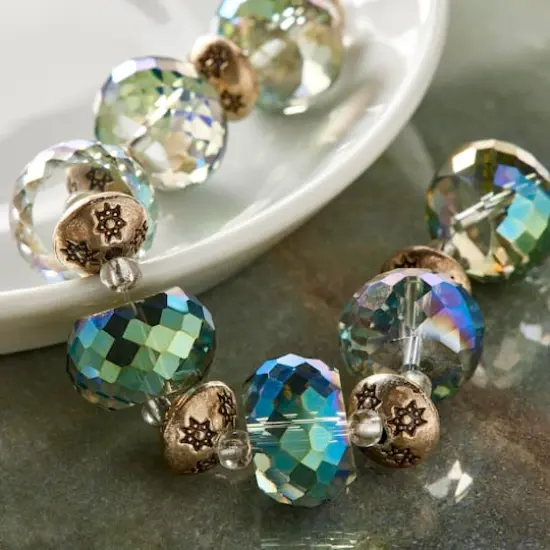 Aqua Metal & Glass Rondelle Beads by Bead Landing&trade; {3}