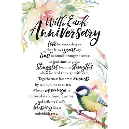 With Each Anniversary Woodland Grace Series Wood Plaque With Easel {1}