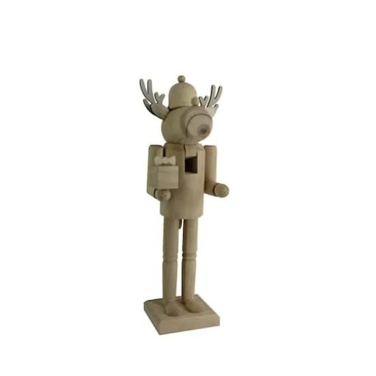 14" Reindeer with Gift DIY Pinewood Nutcracker by Make Market&reg; {4}