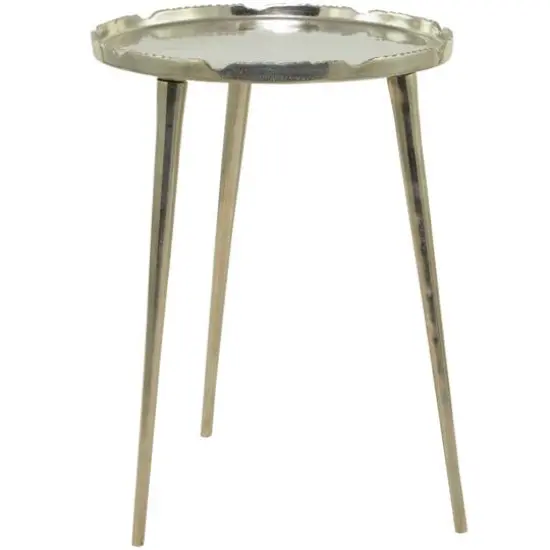 21" Aluminum Accent Table with Tray Top Silver {3}