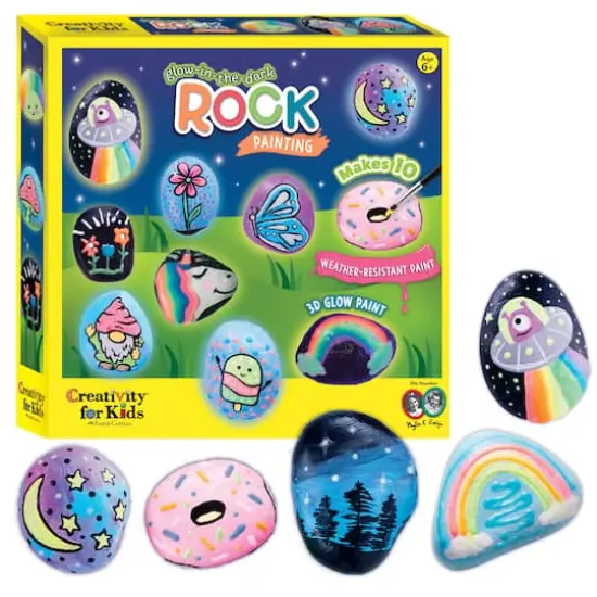 Faber-Castell&reg; Glow in the Dark Rock Painting Kit {1}