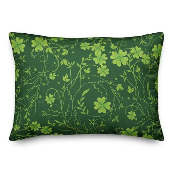Clover Botanical Flourish St. Patrick's Day Throw Pillow {1}