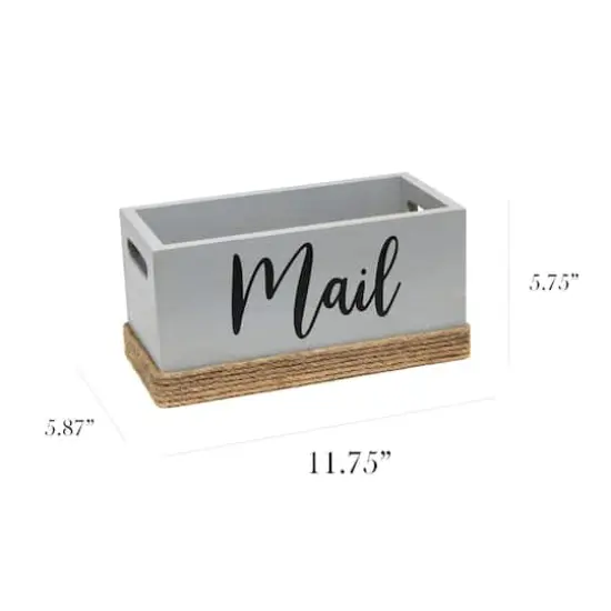 Elegant Designs Mail Script Mail Holder with Handles Black/Gray {3}