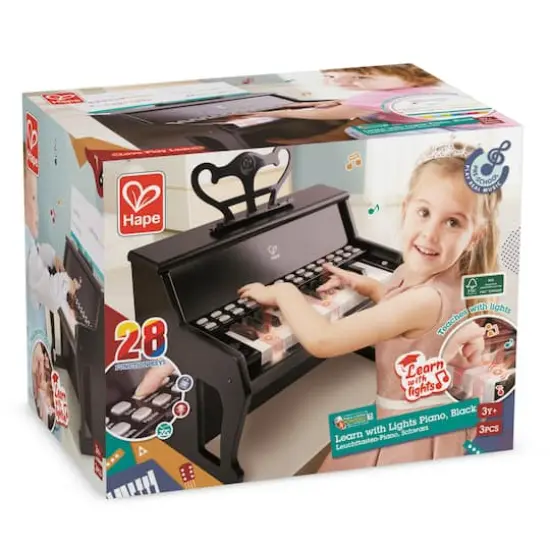 Hape Learn With Lights Black Electronic Piano {8}