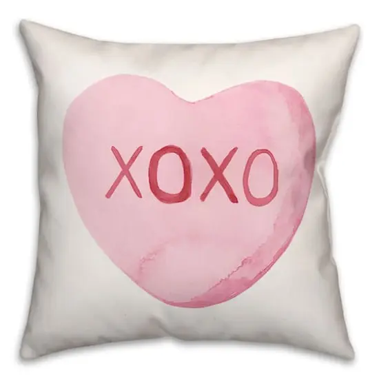 Kiss Me Candy Heart Throw Pillow {3}