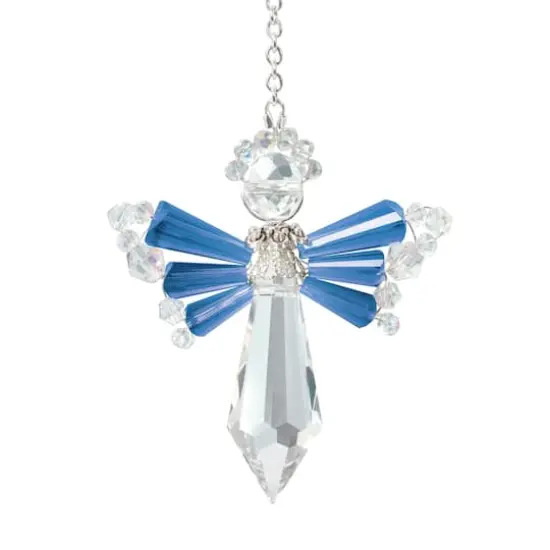 Solid Oak September/Sapphire Birthstone Angel Crystal Suncatcher Ornament Kit {3}