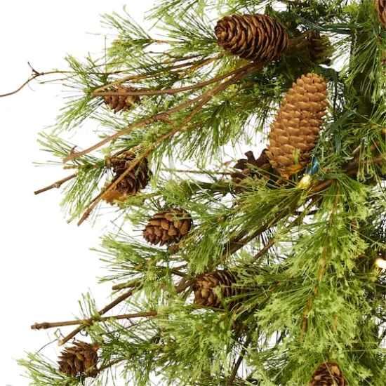 5ft. Pre-Lit Wyoming Alpine & Pinecone Artificial Christmas Tree, Clear LED Lights {4}