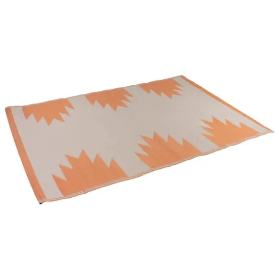 Orange & Beige Aztec Print Outdoor Area Rug, 4ft. x 6ft. {4}