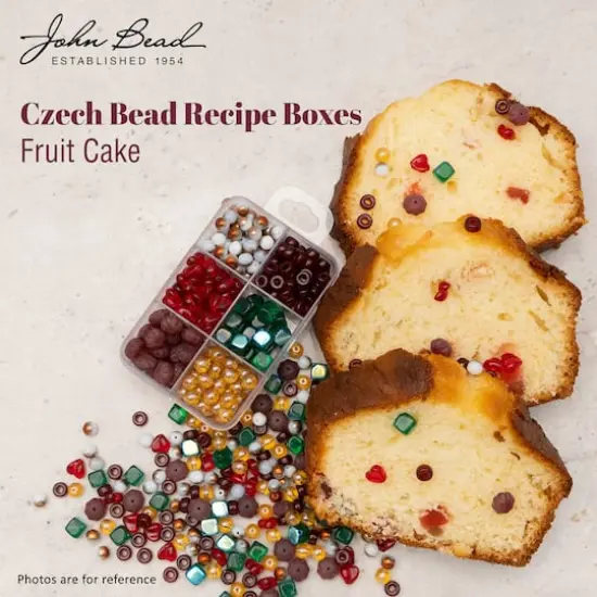 John Bead Czech Glass Recipe Box Beading Kit Fruit Cake {4}
