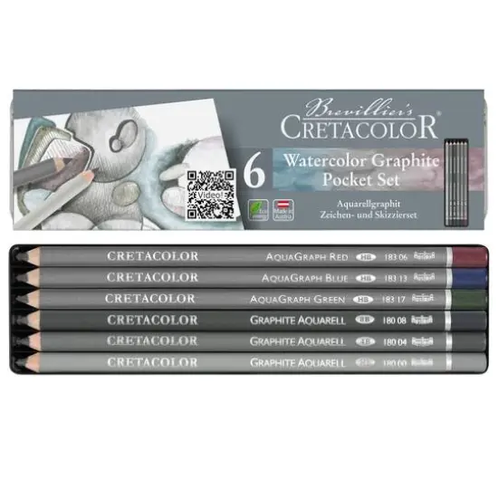 Cretacolor&reg; Graphite Water-Soluble Pencil Pocket Set {4}