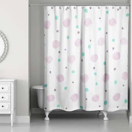 Cute Dots Shower Curtain Pink {3}