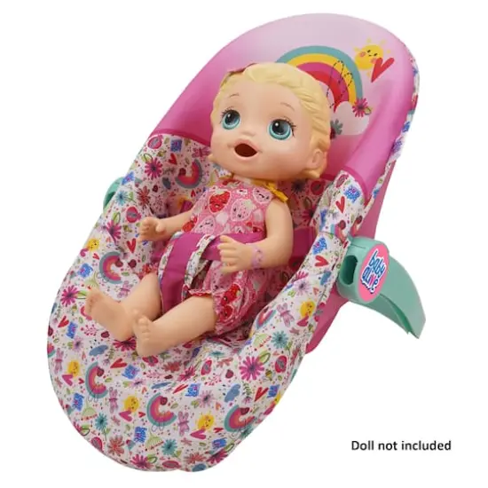 509 Crew Baby Alive Pink and Rainbow Deluxe Doll Car Seat {7}