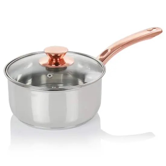 Gibson Home&reg; Ansonville 8-Piece Stainless Steel Cookware Set with Rose Gold Handles {6}