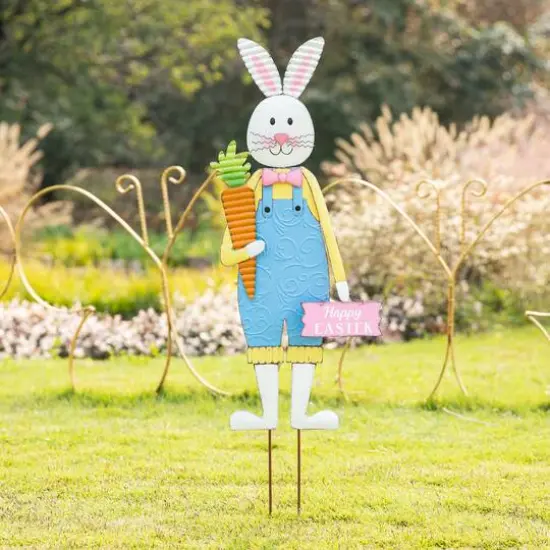 Glitzhome&reg; 36" Easter Bunny Boy Metal D&eacute;cor {3}