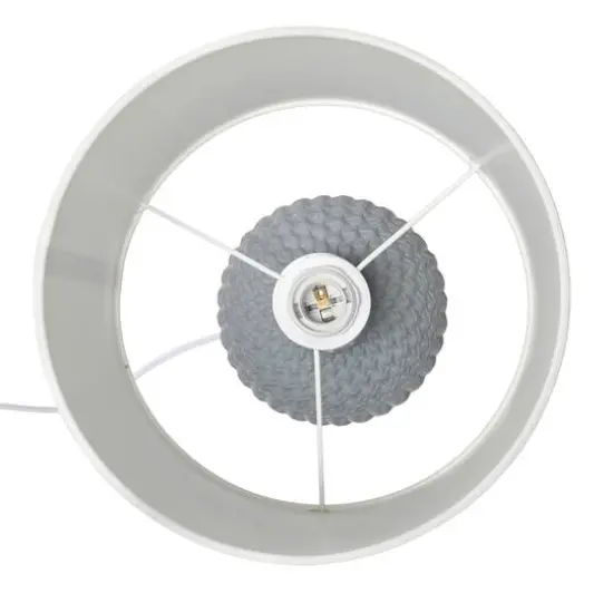 Simple Designs 20" Ceramic Purled Texture Table Lamp Gray {11}