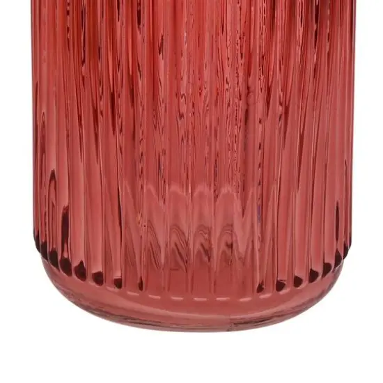 10" Tall Ribbed Glass Vase by Ashland&reg; Burgundy {4}