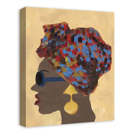 Earrings And A Head Wrap 16" x 20" Canvas Wall Art {3}