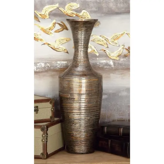 Dark Brown Bamboo Traditional Vase {6}